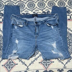 33/16s Midrise Super Skinny Abercrombie & Fitch Blue Skinny Jeans Distressed